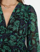 retro & icone Rochie Mini Verde-Negru cu Decolteu Petrecut Elandra