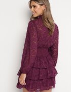 retro & icone Rochie mov cambrată mini dantelată cu volane Ciluna
