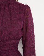 retro & icone Rochie mov cambrată mini dantelată cu volane Ciluna