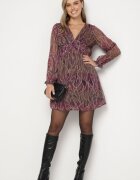 retro & icone Rochie Mov Cloș din Material Transparent Strânsă sub Bust Evandrella