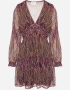 retro & icone Rochie Mov Cloș din Material Transparent Strânsă sub Bust Evandrella