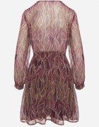 retro & icone Rochie Mov Cloș din Material Transparent Strânsă sub Bust Evandrella
