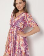 retro & icone Rochie mov cu model floral Rinovea