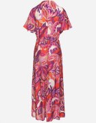retro & icone Rochie Mov din Viscoză cu Mâneci Largi și Nod Decorativ Binamla