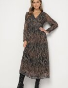 retro & icone Rochie Neagră Cloș din plasă cu decolteu în V Lablisse