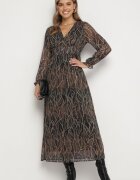 retro & icone Rochie Neagră Cloș din plasă cu decolteu în V Lablisse