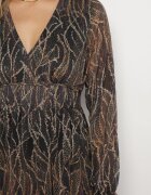 retro & icone Rochie Neagră Cloș din plasă cu decolteu în V Lablisse