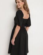 retro & icone Rochie Neagră cu croi evazat cu mâneci bufante Maradora