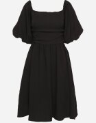 retro & icone Rochie Neagră cu croi evazat cu mâneci bufante Maradora