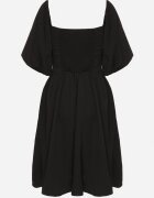 retro & icone Rochie Neagră cu croi evazat cu mâneci bufante Maradora