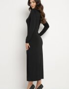 retro & icone Rochie Neagră cu Drapaj cu Croială Mulată Naliraia