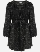 retro & icone Rochie Neagră Cu paiete cu decolteu petrecut Cidoly