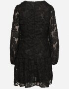 retro & icone Rochie neagră de dantelă cu decolteu petrecut și drapaje Labisse