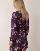 retro & icone Rochie Neagră Petrecută cu flori Alisia