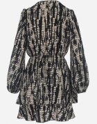 retro & icone Rochie neagră tip plic Mini Print imitație piele de șarpe Sandilla