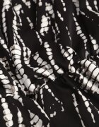 retro & icone Rochie Negru-Alb Cloș Mini Petrecută cu Curea și Volane cu Model Abstract Aintersa