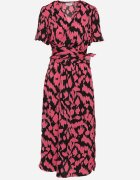retro & icone Rochie petrecută Negru-Roz cu elastic în talie și cordon textil cu decupaje decorative Agea
