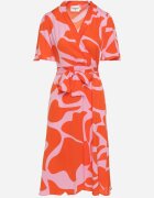 retro & icone Rochie Portocalie-Roz Croi petrecut cu Legătură în Talie Raviara