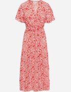 retro & icone Rochie Roșie Clopot cu Fentă pe Lateral cu Inimioare Sallimor