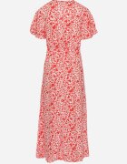 retro & icone Rochie Roșie Clopot cu Fentă pe Lateral cu Inimioare Sallimor