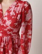 retro & icone Rochie Roșie Cloș cu Imprimeu Floral Aclia