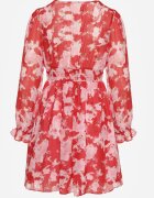 retro & icone Rochie Roșie Cloș cu Imprimeu Floral Aclia