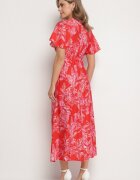 retro & icone Rochie roșie din vâscoză cu model abstract Lunalisa