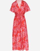 retro & icone Rochie roșie din vâscoză cu model abstract Lunalisa
