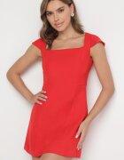 retro & icone Rochie Roșie Elegantă cu Decolteu Pătrat Melretia