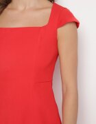 retro & icone Rochie Roșie Elegantă cu Decolteu Pătrat Melretia