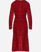 retro & icone Rochie Roșie Petrecută Încrețită Cu Paiete Bonilda
