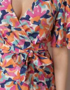retro & icone Rochie Roz-bej Petrecută Cu flori Cu cordon textil în talie Quapia
