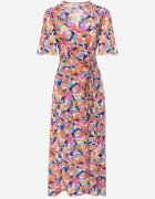 retro & icone Rochie Roz-bej Petrecută Cu flori Cu cordon textil în talie Quapia