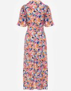 retro & icone Rochie Roz-bej Petrecută Cu flori Cu cordon textil în talie Quapia