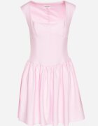 retro & icone Rochie Roz Cloș Ornată cu Decolteu Pătrat Halelira
