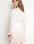 retro & icone Rochie Roz cu flori cu croi evazat cu mâneci bufante Tulhira