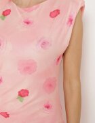 retro & icone Rochie Roz Din plasă cu croială mulată cu imprimeu floral Vomeria
