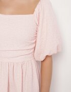 retro & icone Rochie Roz evazată cu mâneci bufante Maradora