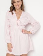 retro & icone Rochie Roz Evazată Decorată Cu Fundă Elretira