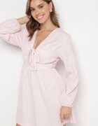 retro & icone Rochie Roz Evazată Decorată Cu Fundă Elretira
