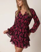 retro & icone Rochie Roz Mini Evazată cu Decolteu Petrecut Attavia