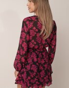 retro & icone Rochie Roz Mini Evazată cu Decolteu Petrecut Attavia