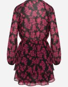 retro & icone Rochie Roz Mini Evazată cu Decolteu Petrecut Attavia