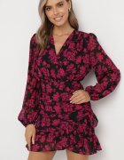 retro & icone Rochie Rozalie cu Flori cu Decolteu petrecut Decorată cu Volane Shahina