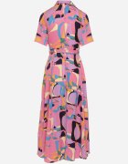 retro & icone Rochie tip cămașă Rozalie cu model abstract cu legătură în talie Zobia