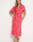 retro & icone Rochie tip plic Roșu-Roz cu elastic în talie și curea din material textil cu decupaje decorative Agea
