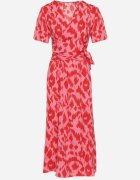retro & icone Rochie tip plic Roșu-Roz cu elastic în talie și curea din material textil cu decupaje decorative Agea