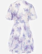 retro & icone Rochie vaporoasă cu flori croi petrecut cu tiv dublu Endane Albastră