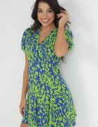 retro & icone Rochie Verde Cloș cu Print Fantezist Zarnadi