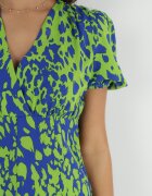 retro & icone Rochie Verde Cloș cu Print Fantezist Zarnadi